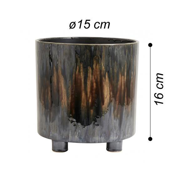 MACETERO MARRON OSCURO ARTE MEDIANO - CARMAN Showroom